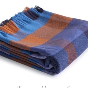 Vera Bradley Plaid Blanket Wrap In Blue, Purple, And Orange